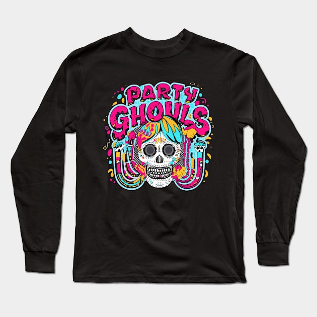 Halloween Ghoul Party Ghouls Design Long Sleeve T-Shirt by CosmicCat